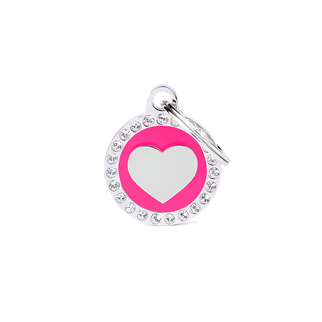 Myfamily Placa Glam Corazon Círculo Con Brillantes