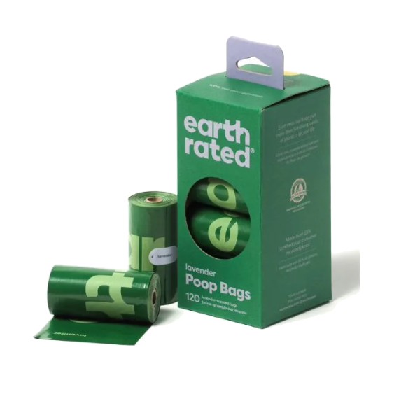Earth Rated Poop Bags 4 Rollos - 60 Bolsas Fragancia Lavanda