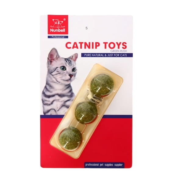 Nunbell Juguete para Felinos 3 Bolas Catnip