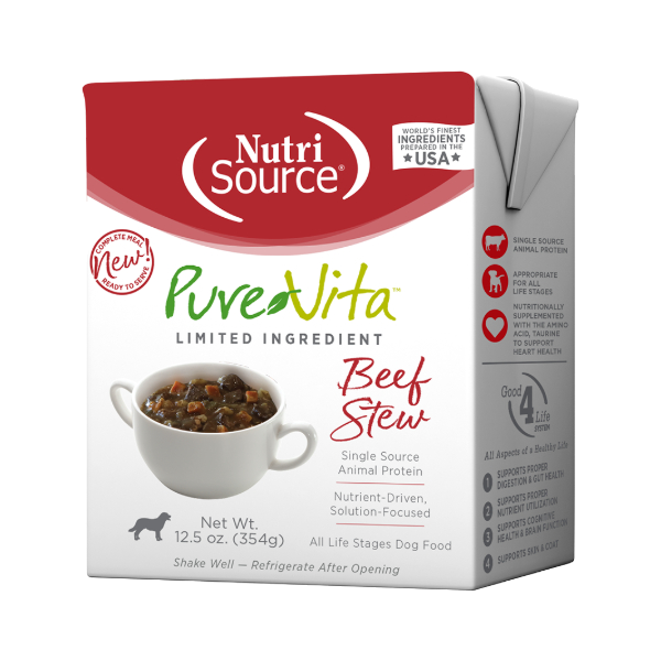 Nutrisource PureVita Beef Stew Dog Food 354g