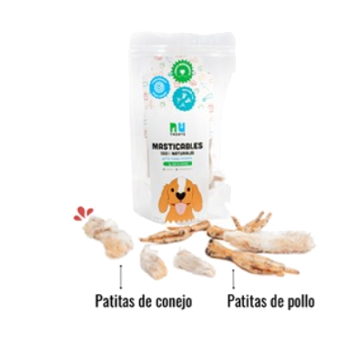 NU Treats Masticables  Patitas Mix De Pollo & Conejo12u