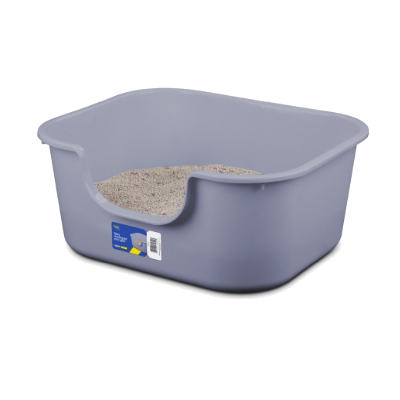Hola Pets  Litera Abierta Rectangular Cenizo Grande