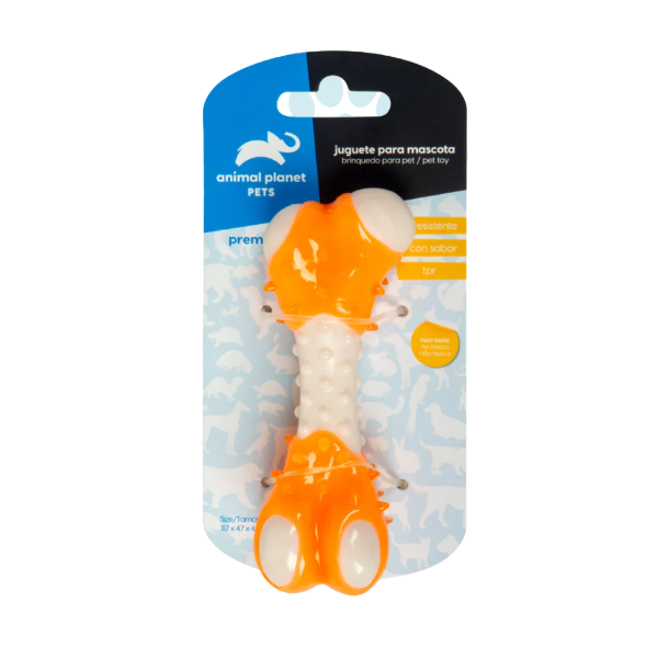 Animal Planet Juguete Hueso Resistente Azul-Naranja