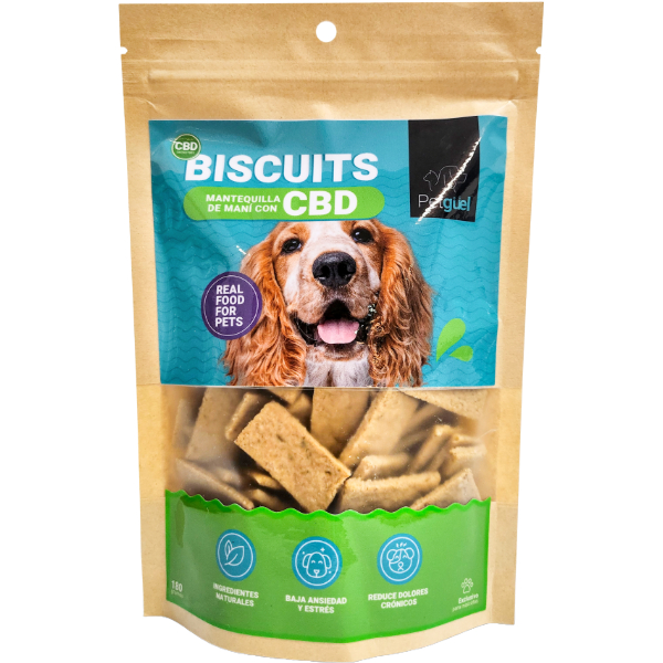 Petgüel Biscuits Mantequilla de Mani con CBD Perros 180g