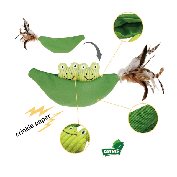 Gigwi Catch and Scratch 2 in 1 Frog Legume with Catnip