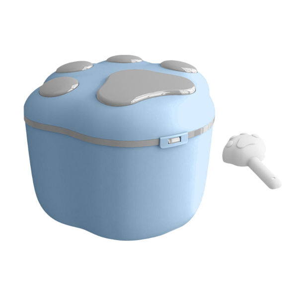 Philozoo Contenedor de Huellita 4Kg Celeste/Gris