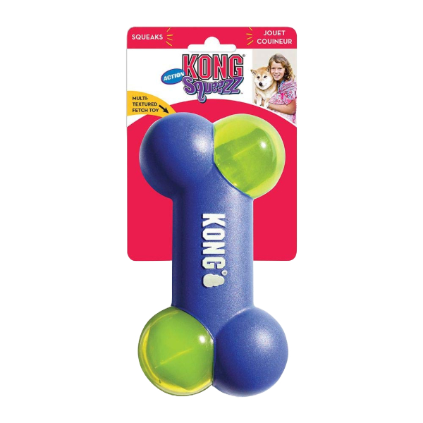 Kong Squeezz Action Bone Blue