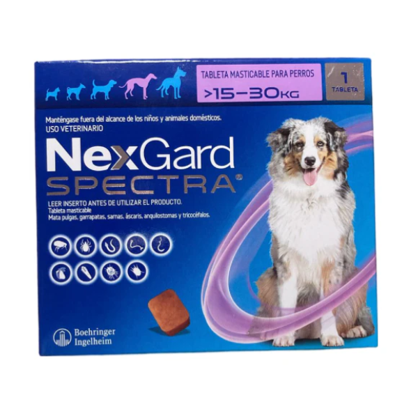 Nexgard Spectra L.(15.1 a 30 Kg.UNIDAD) MORADA