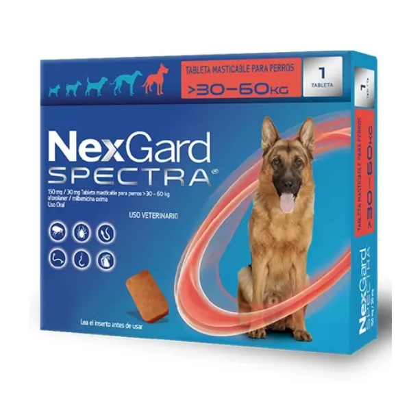 Nexgard Spectra XL.( 30.1 a 60 Kg.UNIDAD ) ROJO
