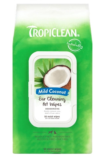 [TRECWP 50CT] Tropiclean Ear Cleaning Wipes For Pets