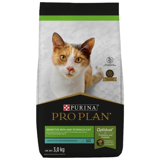 [7501072215284] Pro Plan Cat Adult Sensitive Skin & Stomach 3Kg