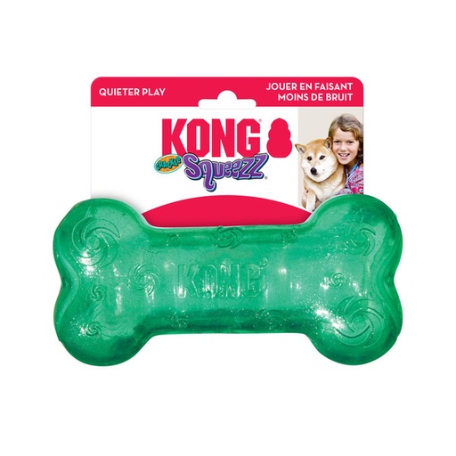 Kong Squeezz Crackle Bone - Verde