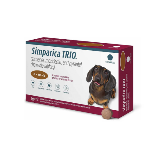[5414736054872] Zoetis Simparica Trio 5kg a 10kg - Café Claro (Por Caja)