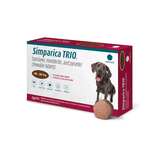 [5414736054919] Zoetis Simparica Trio 40kg a 60kg - Café Oscuro (Por Caja)