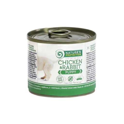 [4771317450890] Natures Protection Dog Puppy Chicken and Rabbit Canned Dog Food 200g