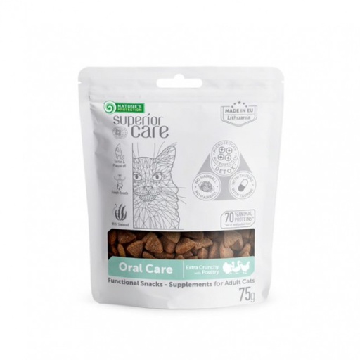 [4771317477125] Natures Protection Superior Care Snack Oral Care For Adult Cats 75g