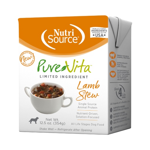 [96206] Nutrisource PureVita Lamb Stew Dog Food 354g