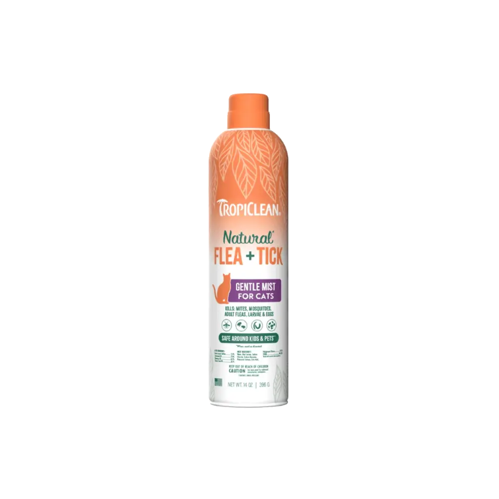 Tropiclean Natural Spray Contra Pulgas Y Garrapatas Para Gatos Y Hogar - Aerosol 