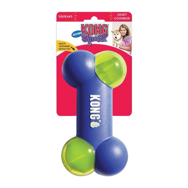 Kong Squeezz Action Bone Blue