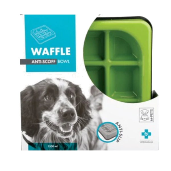 M-Pets Plato Waffle -Bocados Despacio (Verde)