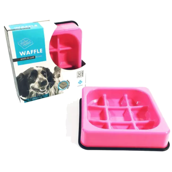 M-Pets Plato Waffle -Bocados Despacio (Rosado)