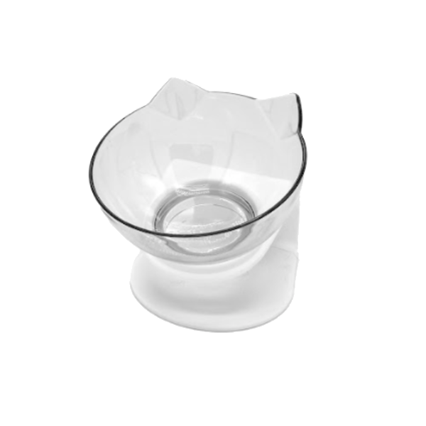 Philozoo Plato de Gato Transparente Simple - Base Inclinada