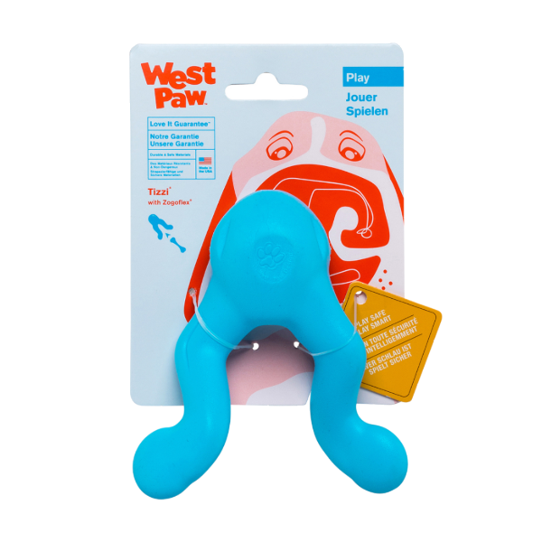 West Paw Juguete Tizzi Pequeño, Celeste