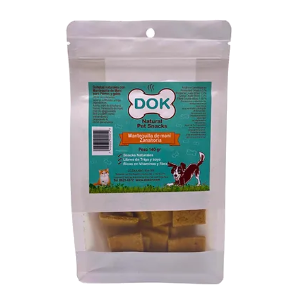 Dok Appetit Natural Pet Bakery Treat Mantequilla De Mani - Zanahoria 140g