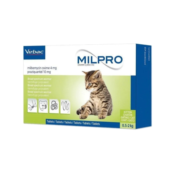 Virbac Milpro Gato 0.5kg a 2kg (Por Pastilla)