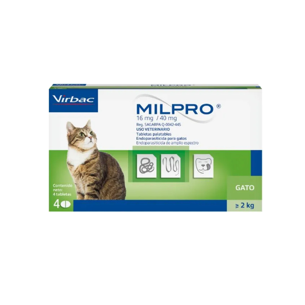 Virbac Milpro Gato Mayor a 2kg (Por Pastilla)