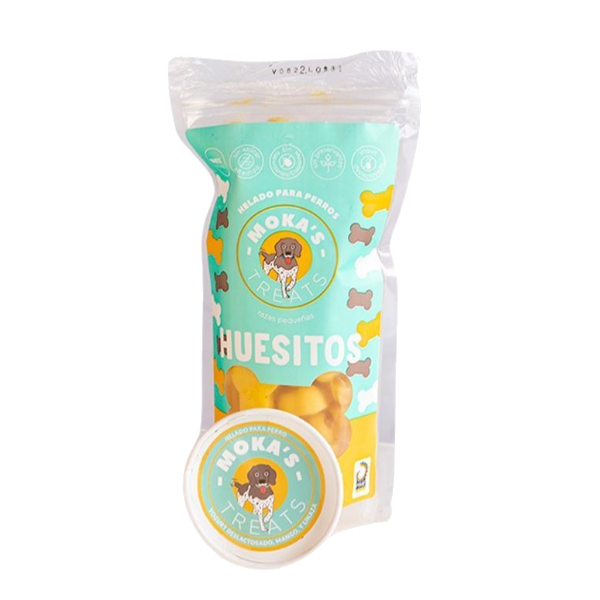 Moka's Treats Huesitos Yogurt Deslactosado, Mango y Linaza 245g