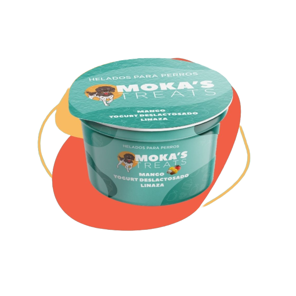 Moka's Treats Helado de Yogurt Deslactosado, Mango y Linaza (Individual)