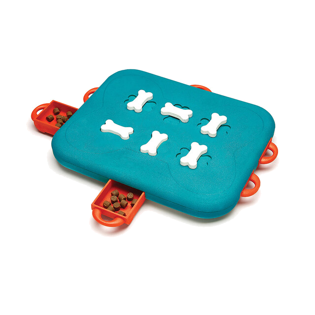Provetcre-Outward Hound Dog Casino Interactive Treat Puzzle Dog Toy, Turquoise