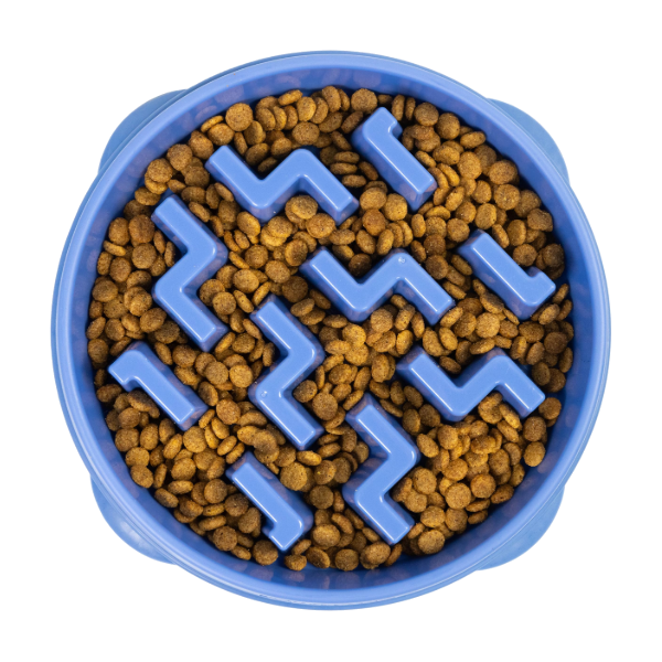 Outward Hound Fun Feeder Notch Blu Lg