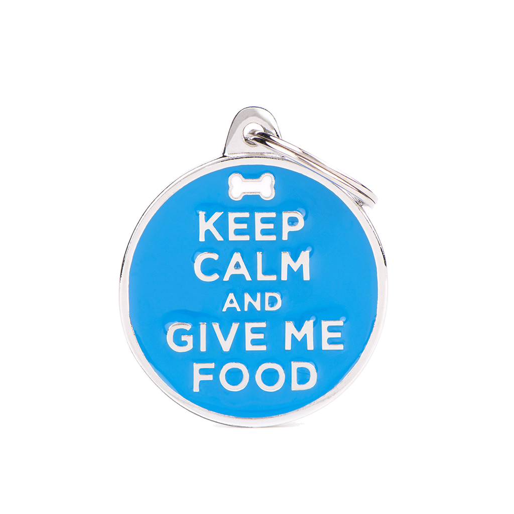 Myfamily Placa Círculo "Keep Calm And Give Me Food"