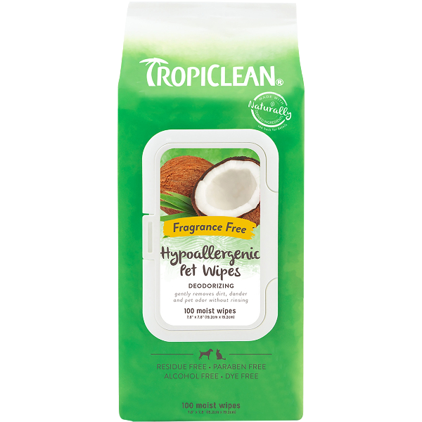 Tropiclean Hypoallergenic Deodorizing Wipes For Pets