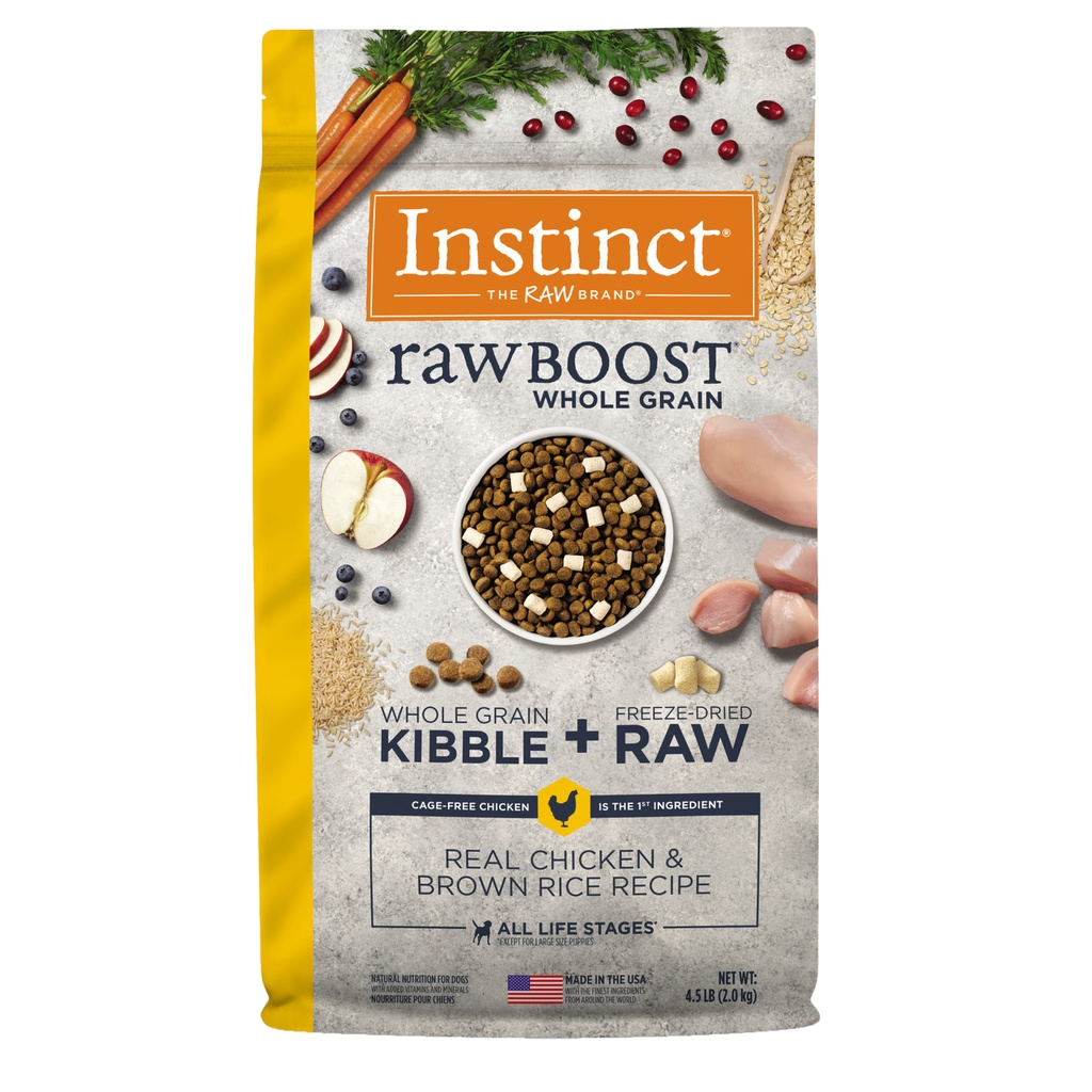 Instinct Dog Food Raw Boost Whole Grain Real Chicken & Brown Rice Recipe 1.5 Kg