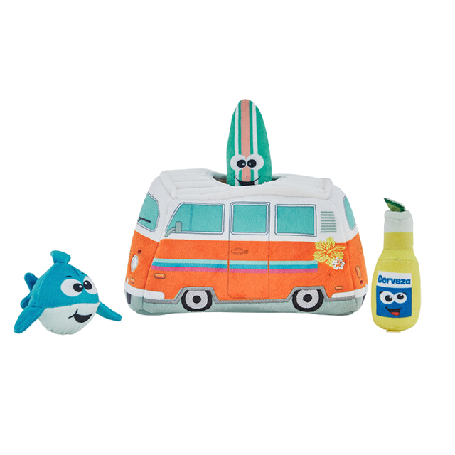 Outward Hound Hide A Surf Van Plush Dog Toy Puzzle Multi