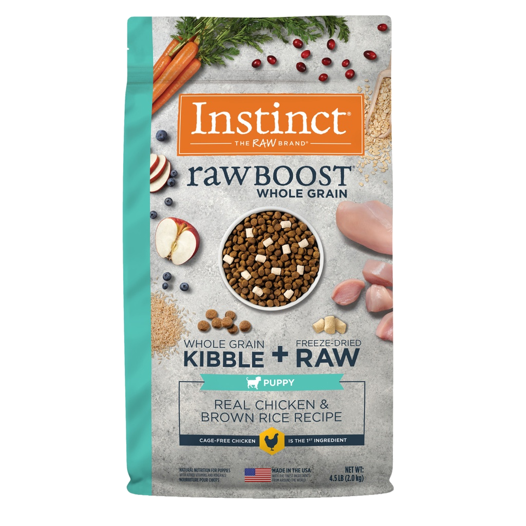 Instinct Dog Food Raw Boost Whole Grain Real Chicken & Brown Rice Recipe For Puppies 1.5Kg