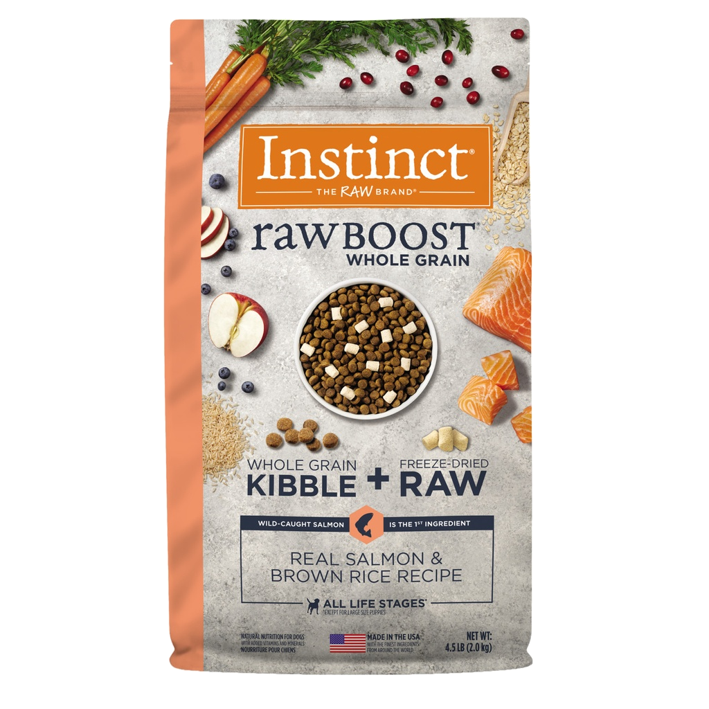Instinct Dog Food Raw Boost Whole Grain Real Salmon & Brown Rice Recipe 1.8Kg
