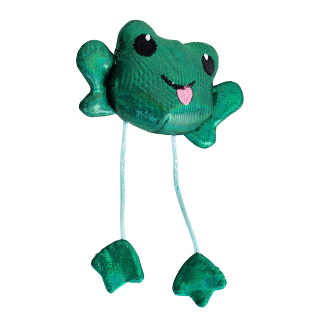 Outward Hound Toss 'N Dangle Frog Catnip Cat Toy, Green