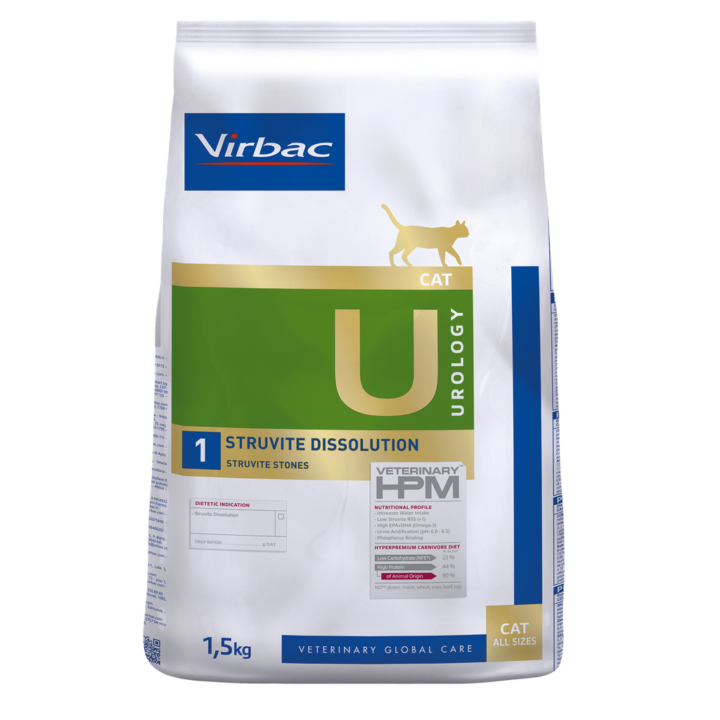 Virbac Veterinary Hpm Urology - U1 Struvite Dissolution Cat 1.5Kg