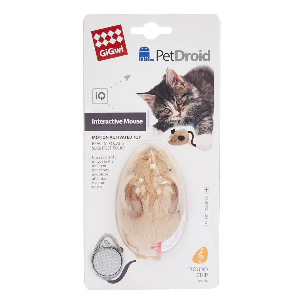 Gigwi -Ineractive Mouse Pet Droid Khaki/Brown Motion Activated