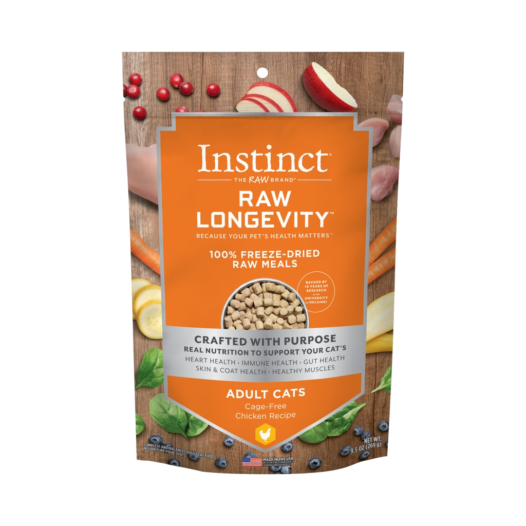 Instinct Cat Food Raw Longevity 100% Freeze-Dried Raw Meals Cage-Free Chicken Recipe 269G