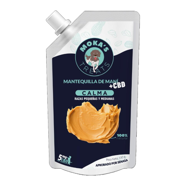 Moka's Mantequilla De Maní +CBD Razas Pequeñas 150g
