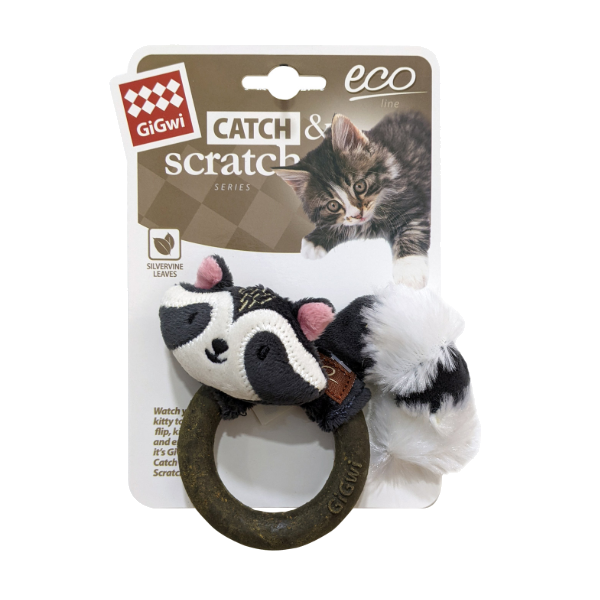 Gigwi Raccoon Catch & Scratch Eco Line With Silvervine Ring