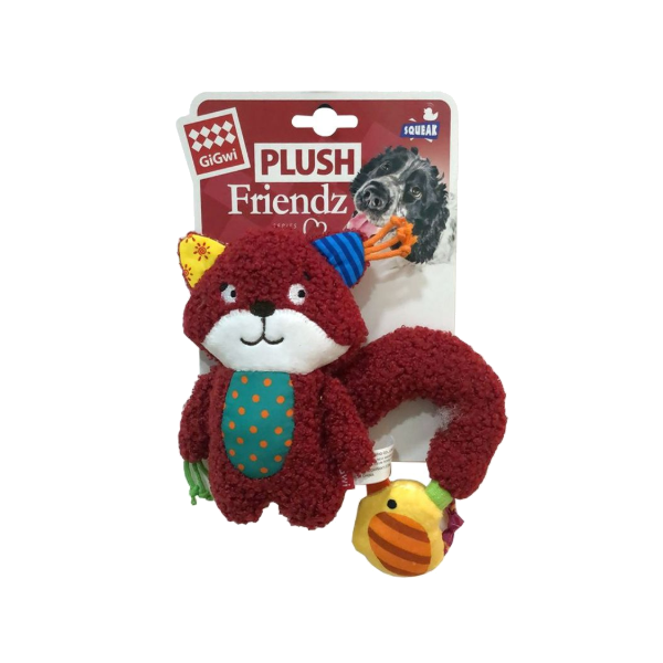 Gigwi Plush Friendz Squirrel With Squeaker & Crinkle Paper S/M Size