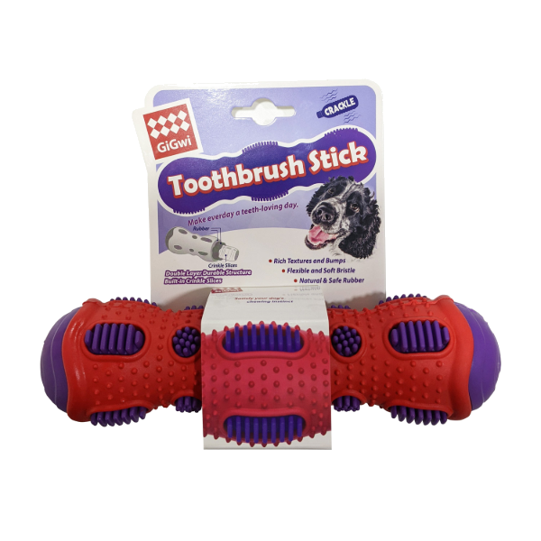 Gigwi Toothbrush Stick rubber dental chew with crackle sound