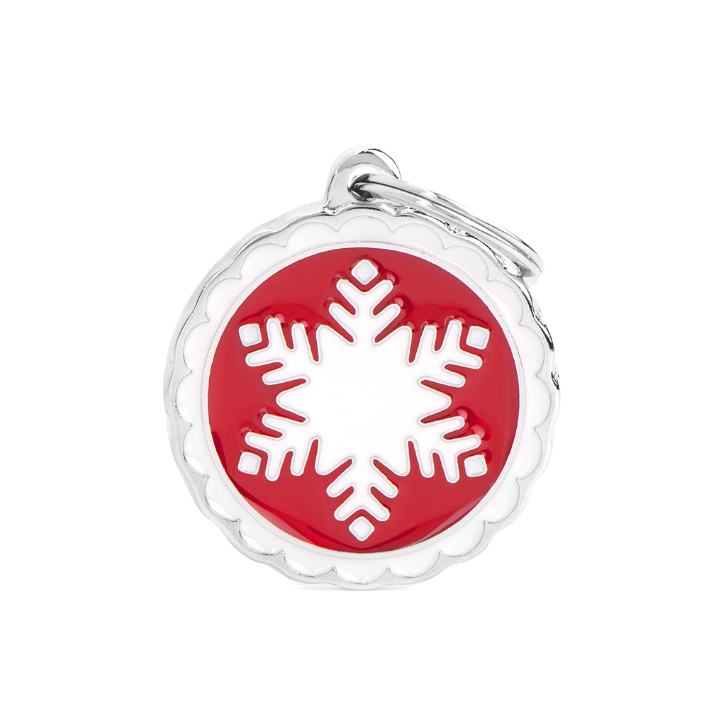 Myfamily Placa Copo De Nieve Rojo-Blanco