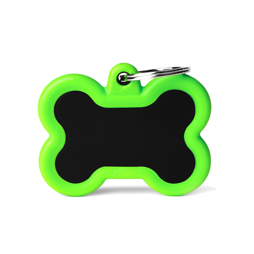 Myfamily Placa Hushtag Hueso Aluminio Negro Con Hule
